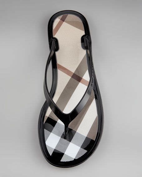 burberry black jelly flip flops|Burberry sandals farfetch.